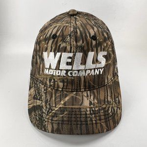 Wells Jeep Dodge Strap Back Cap Hat Green Camouflage Hunting Outdoors Logo Mens